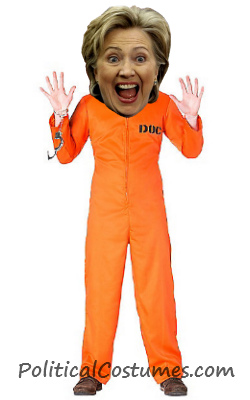 Crooked Hillary Prison Costume Orange Prison Jumpsuit