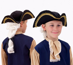Colonial Hat with Wig Child
