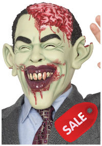 Brain Damaged Obama Zombie Mask