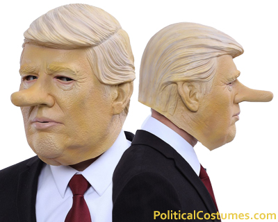 Pinocchio Donald Trump Mask Long Nose Halloween